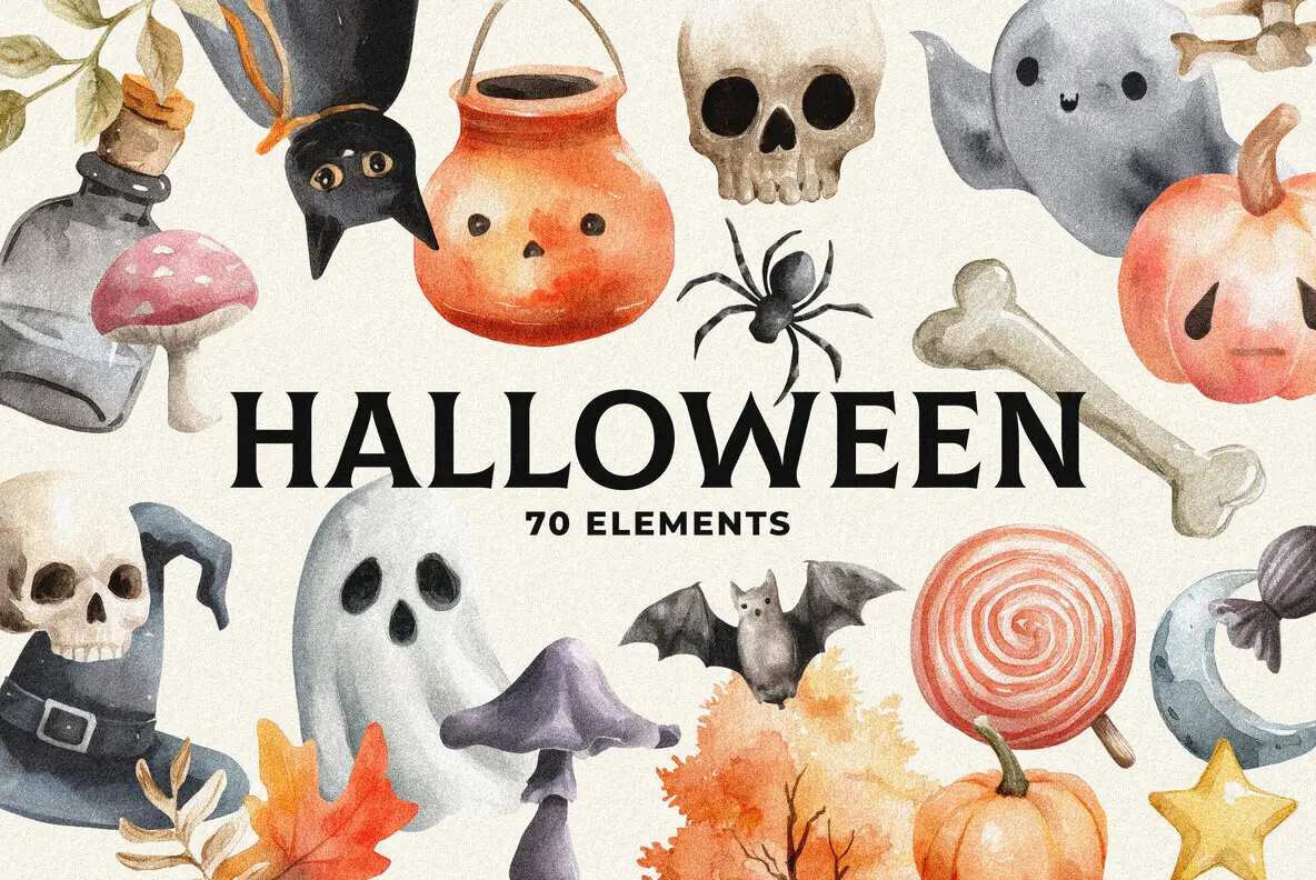 Halloween Watercolors Collection