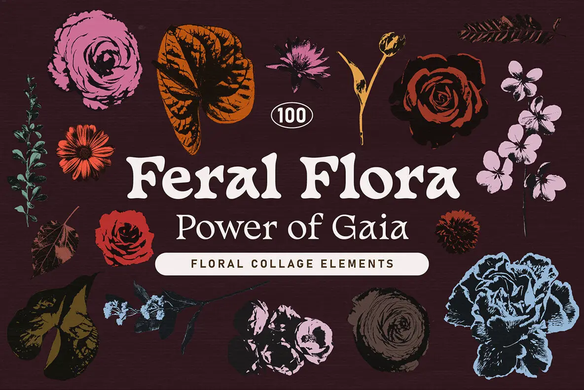 Feral Flora Collage Elements