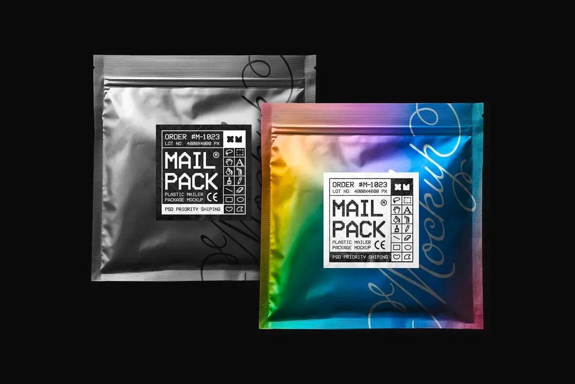 Plastic Mailer Package Mockup