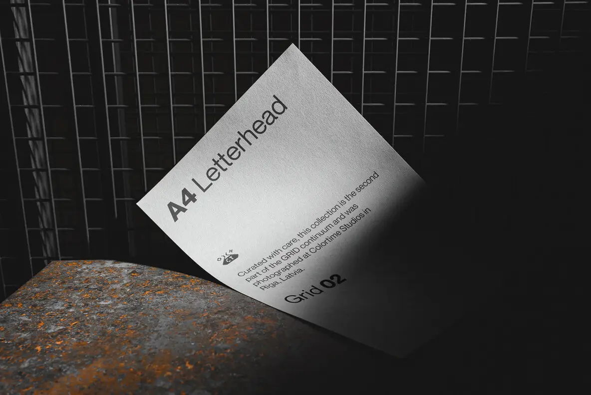 A4 Letterhead Mockup Grid 02