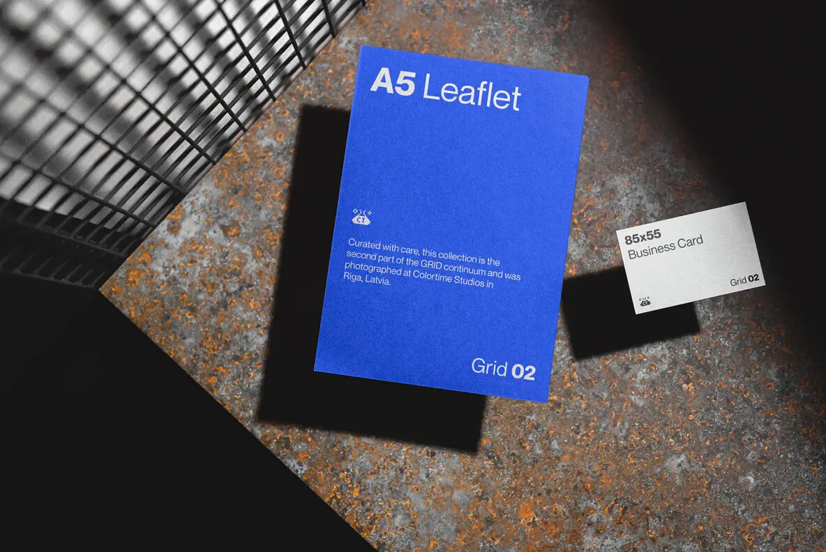 A5 Leaflet & Business Card Mockup Grid 02