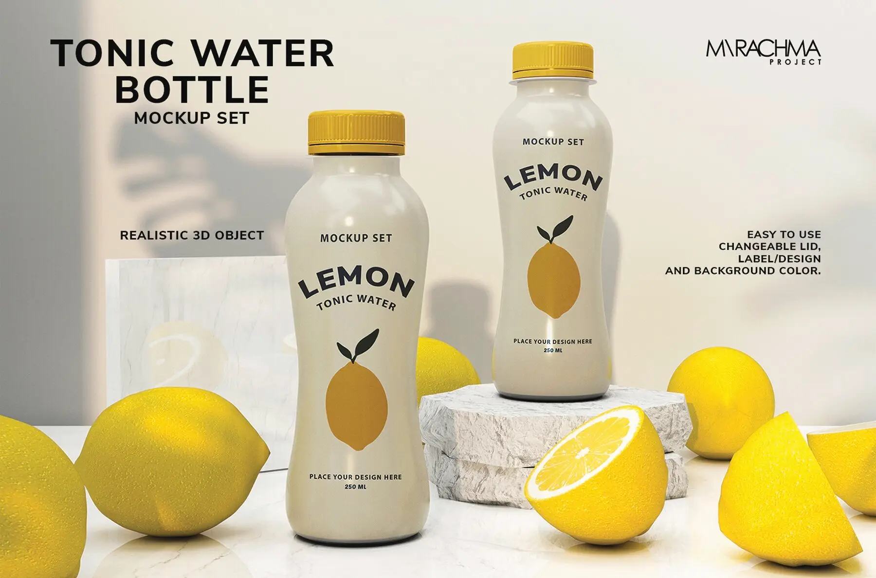 Tonic Water Bottle Mockup Set