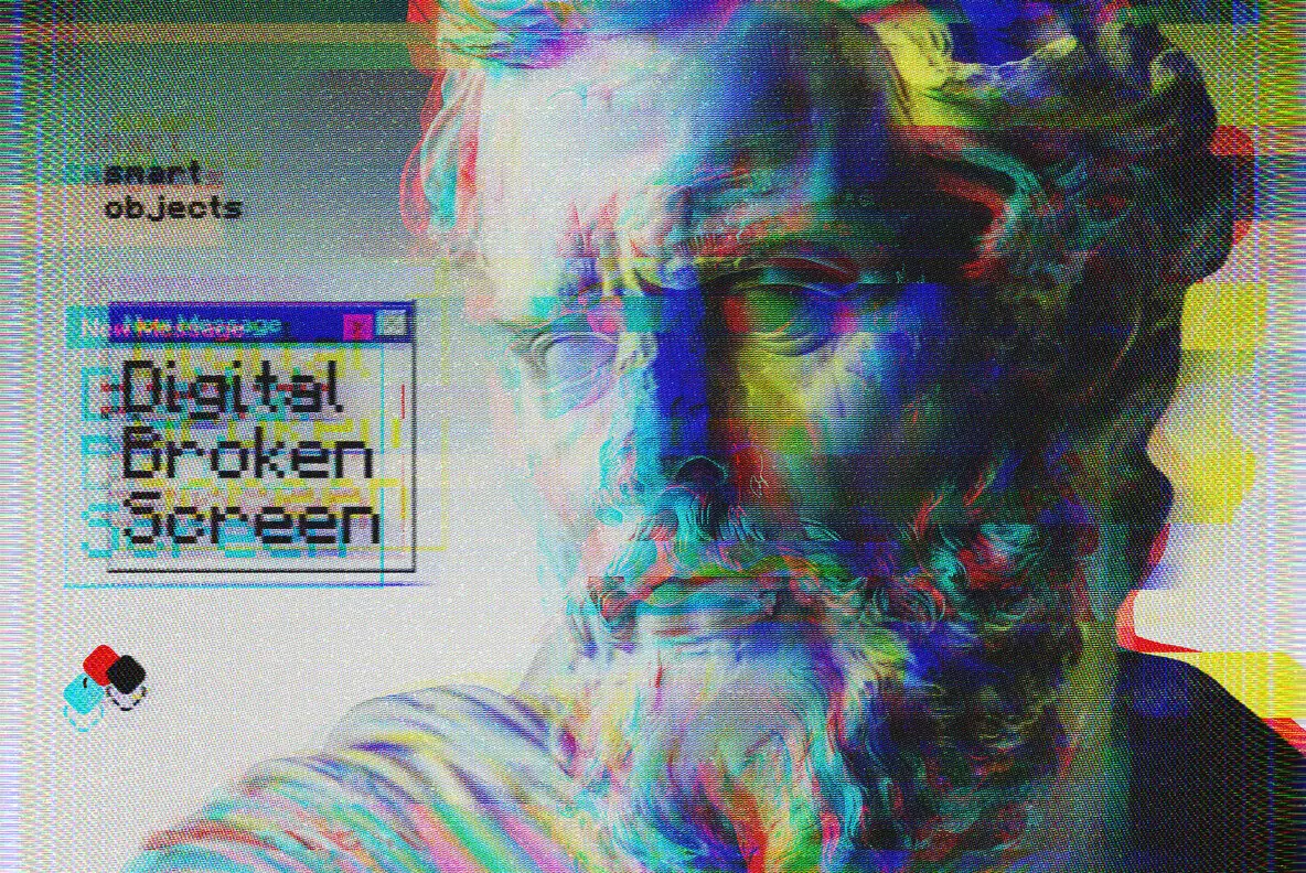 Digital Broken Screen Photo Effect
