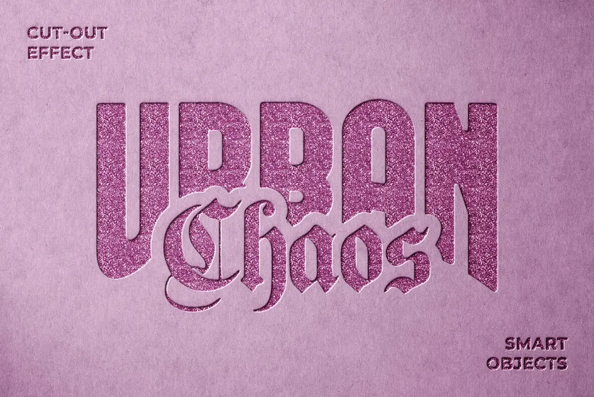 Cut Out Glitter And Text Logo Effect