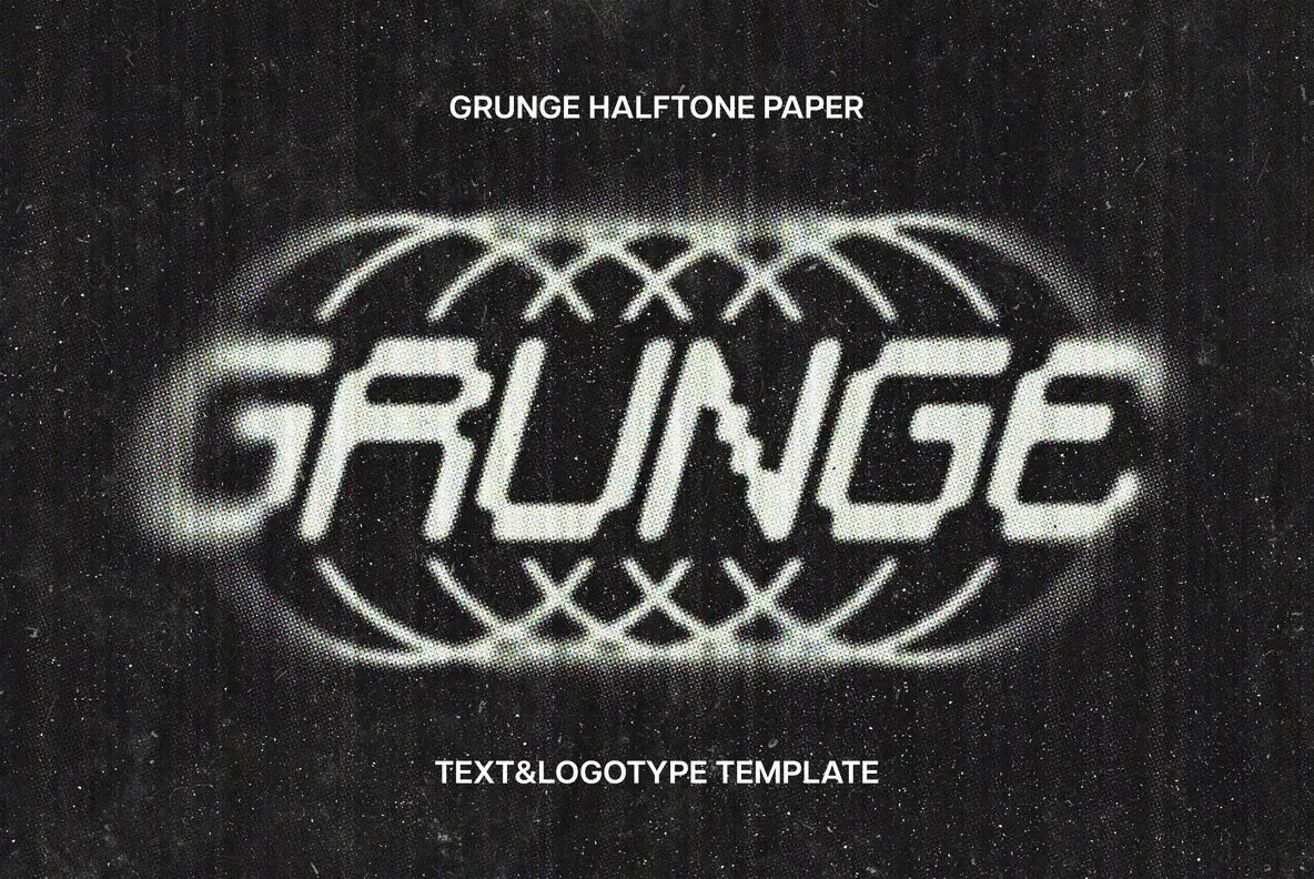 Grunge Halftone Paper Text Effect