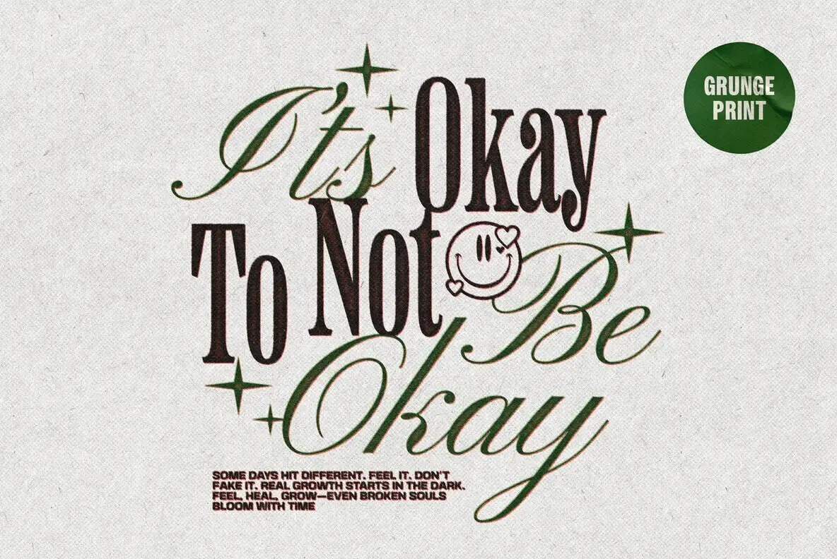 Grunge Text and Logo Print Effect