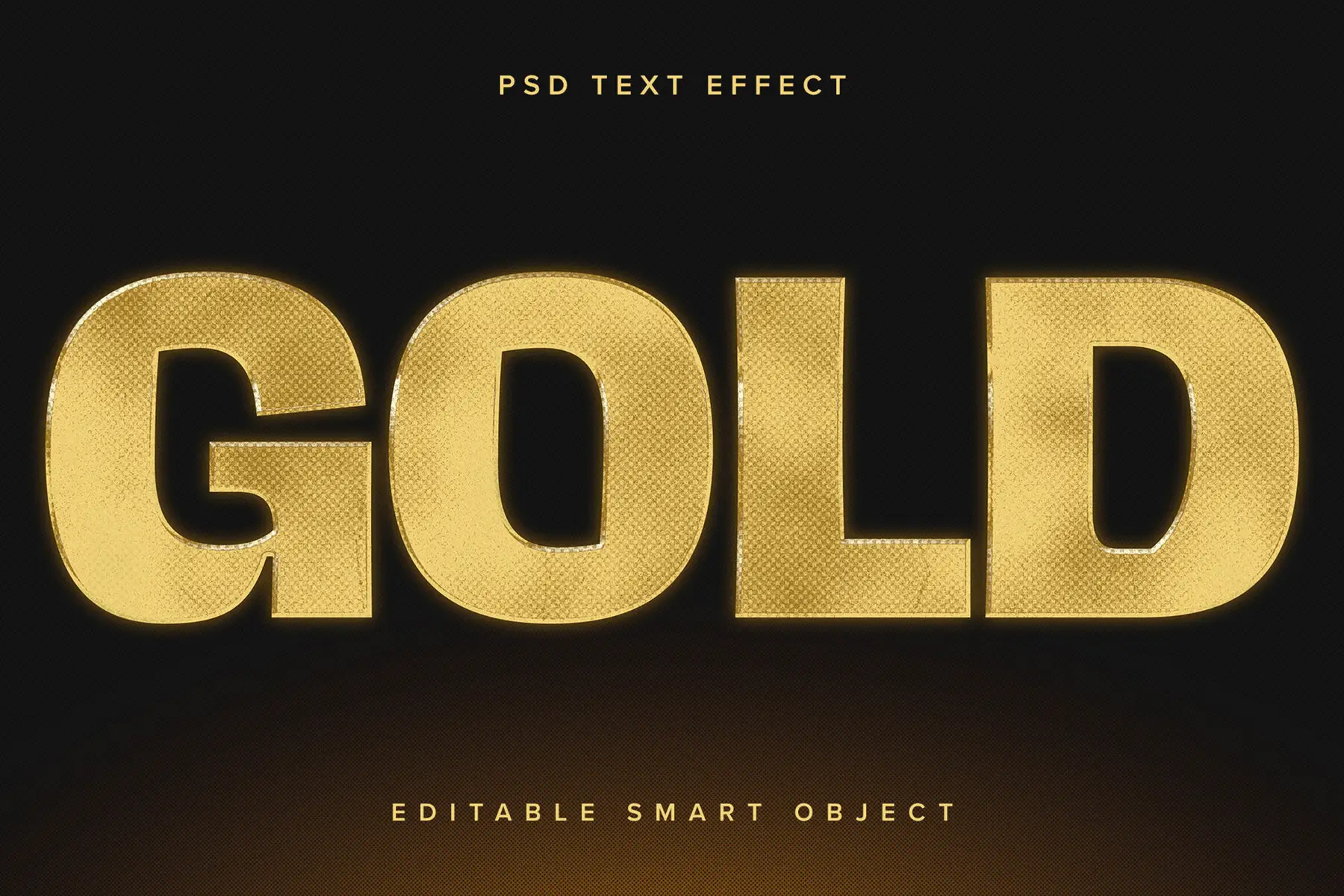 Metallic Textured Gold Text Effect Mockup