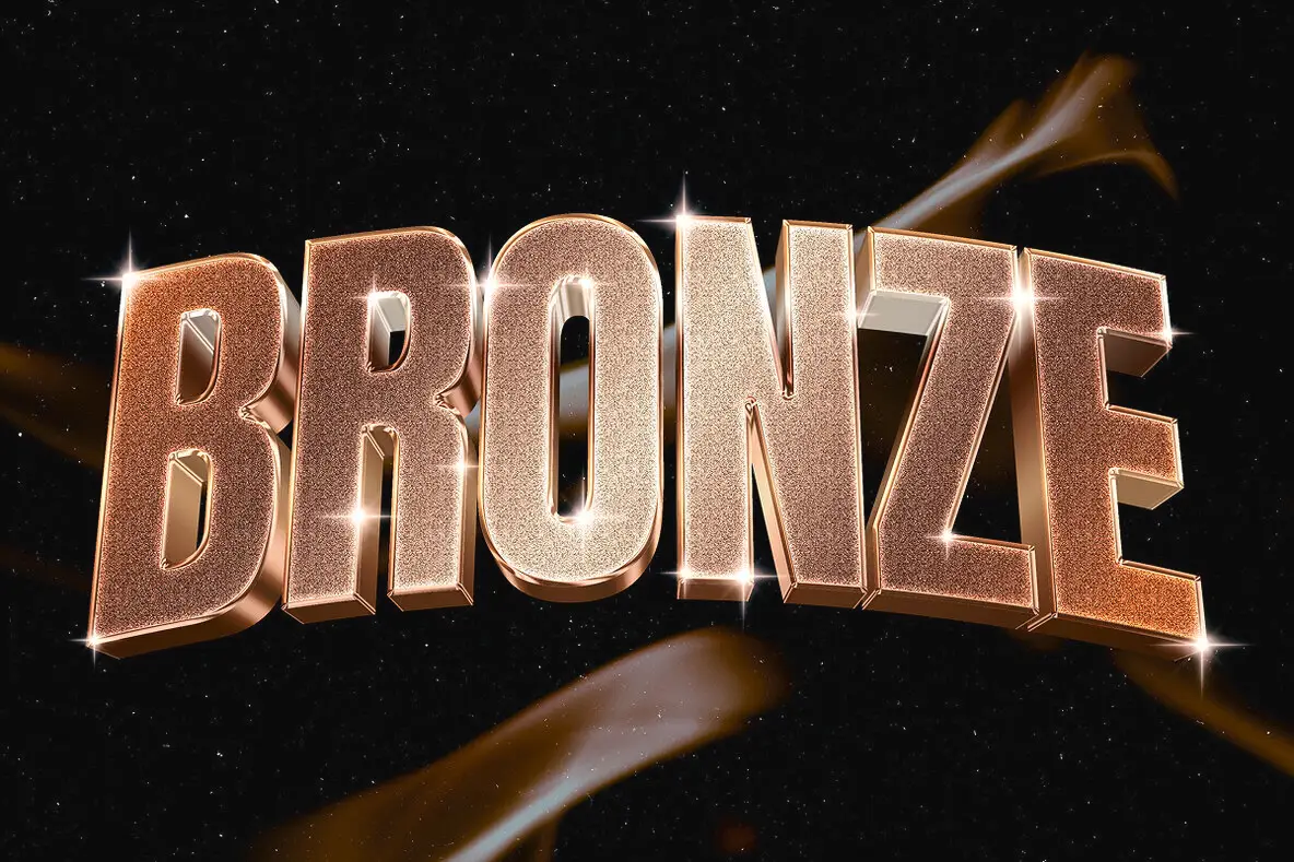 Bronze 3D Text Effect - Metallic Luxury PSD Template