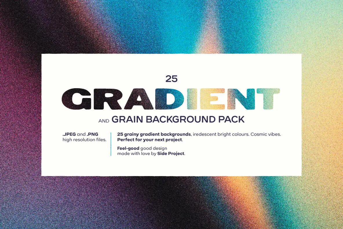 Dark Iridescent Grainy Gradients