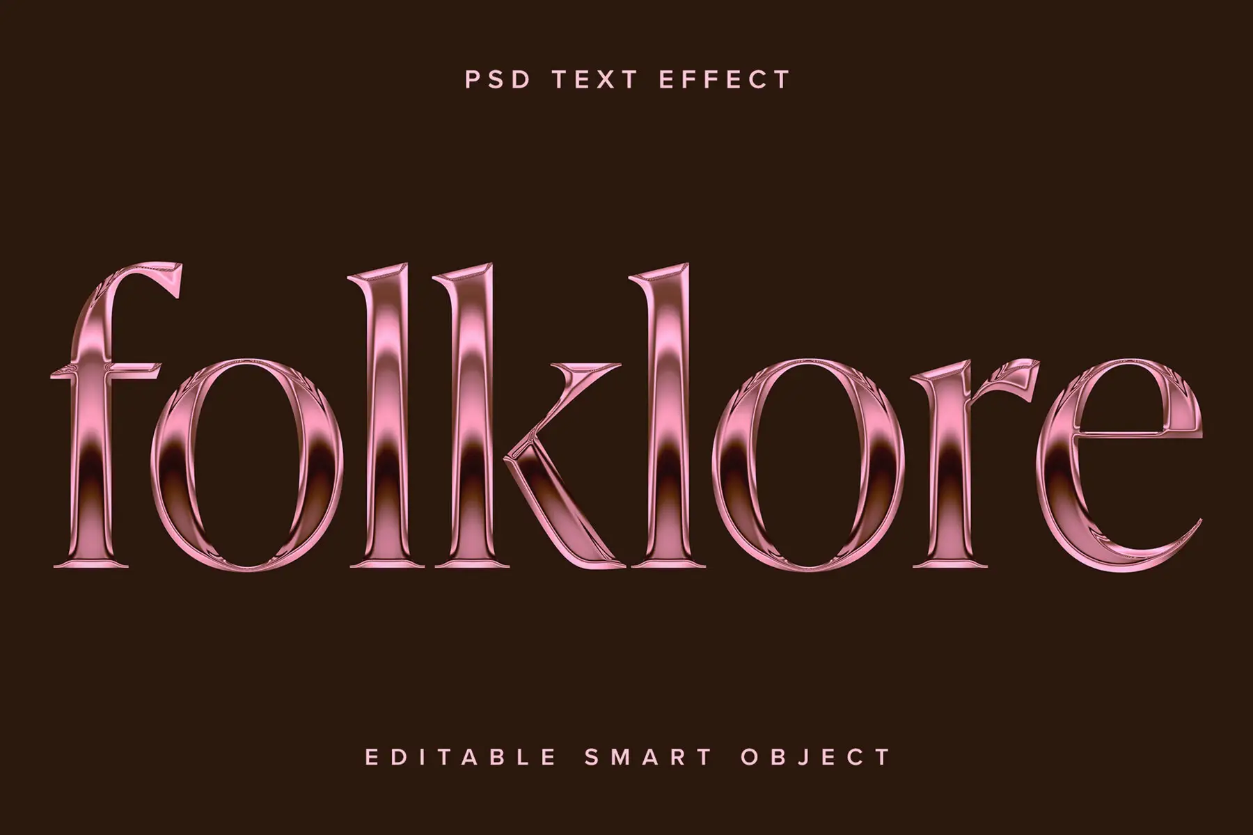 Rose Gold Metallic Text Effect Mockup