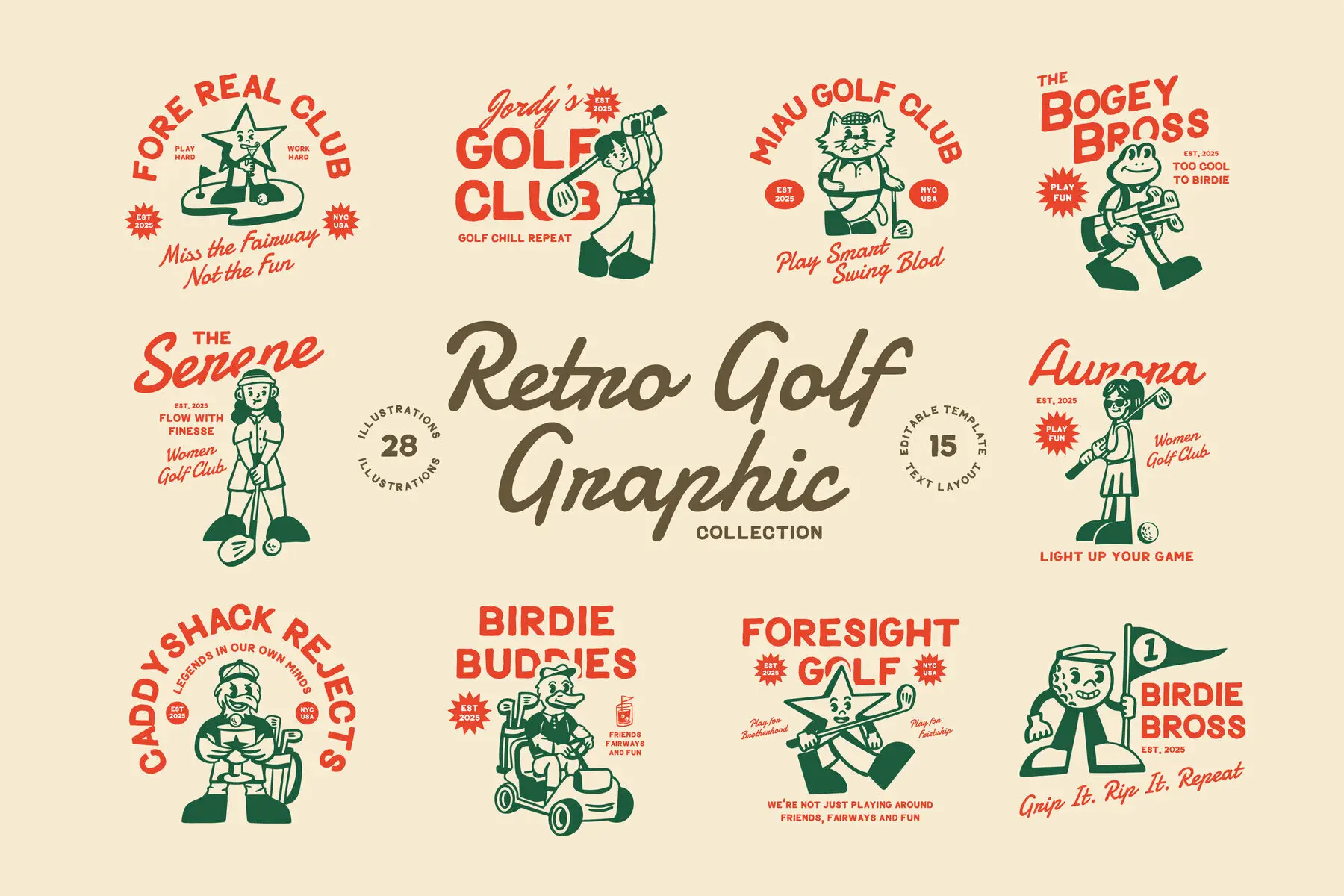 Retro Golf Graphic Collection