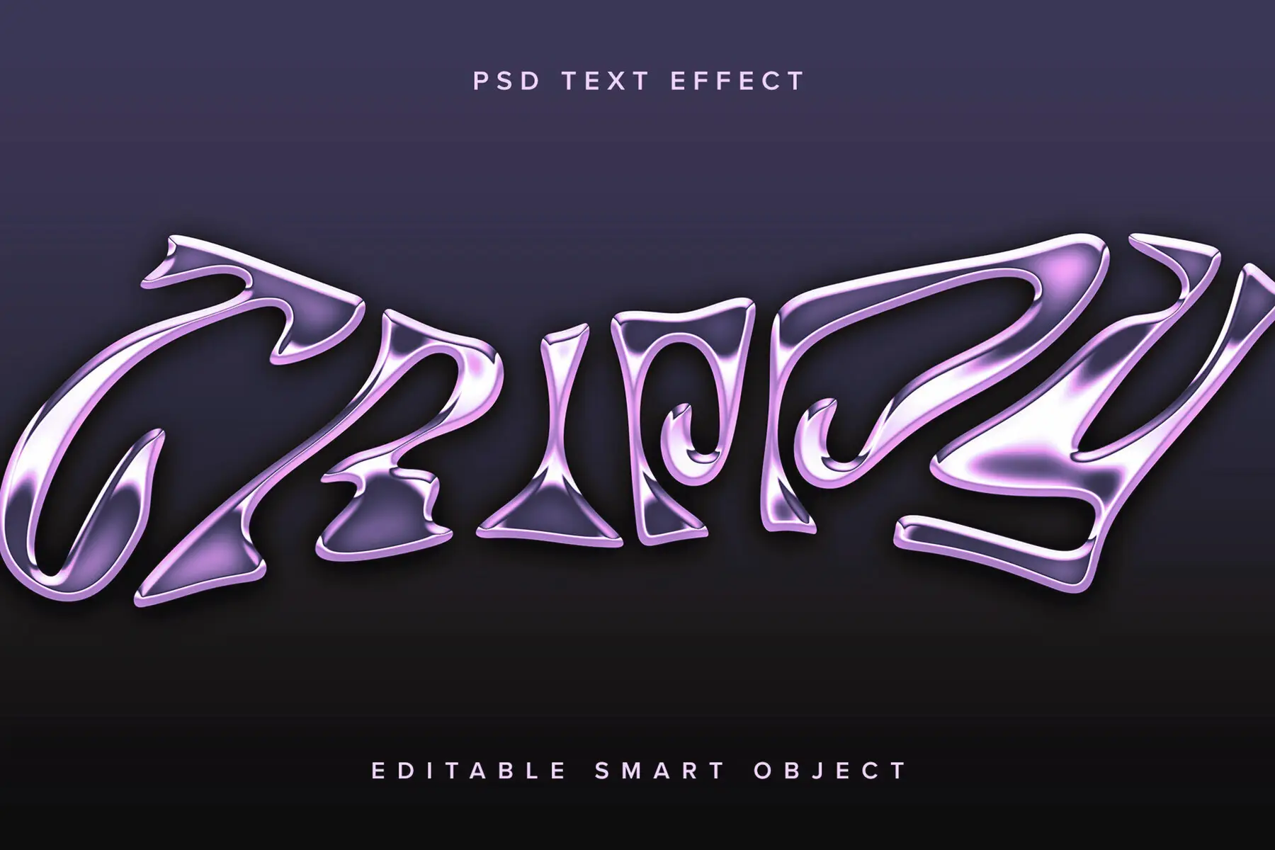 Warped Metallic Text Effect Mockup