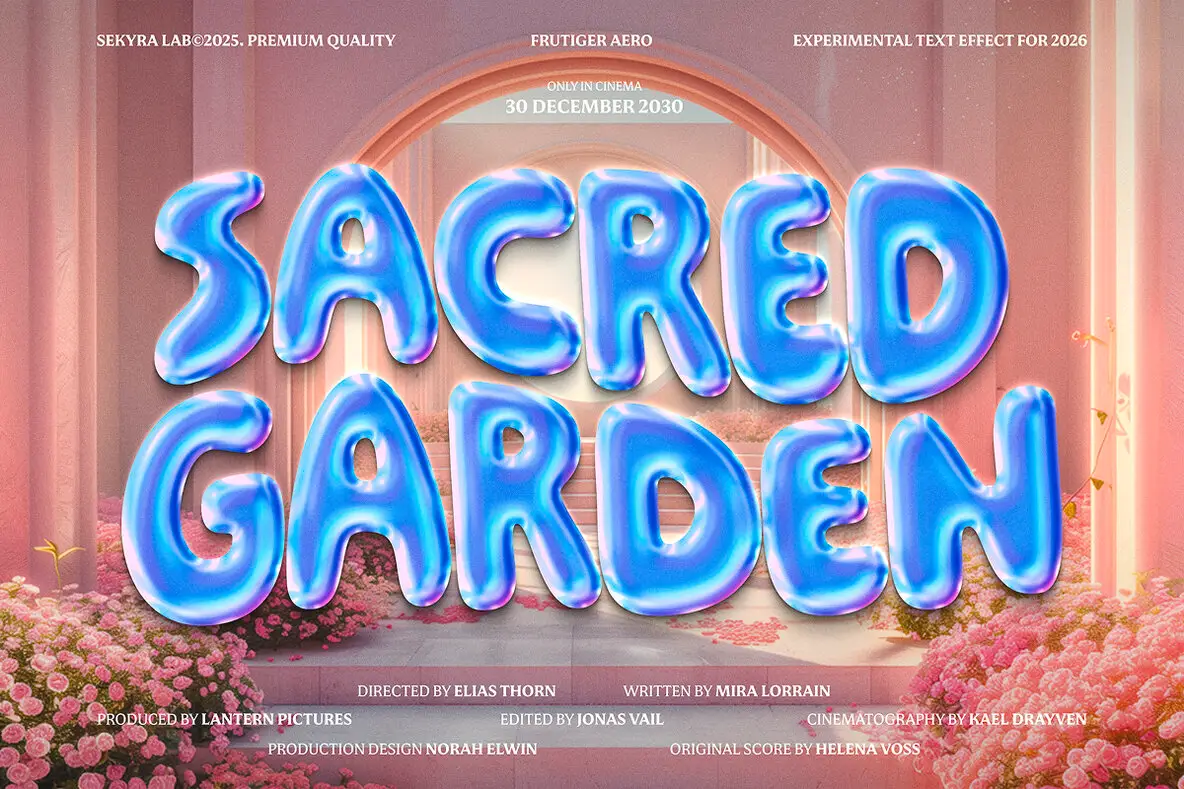 Sacred Garden Text Effect - Dreamy Frutiger Aero PSD Template