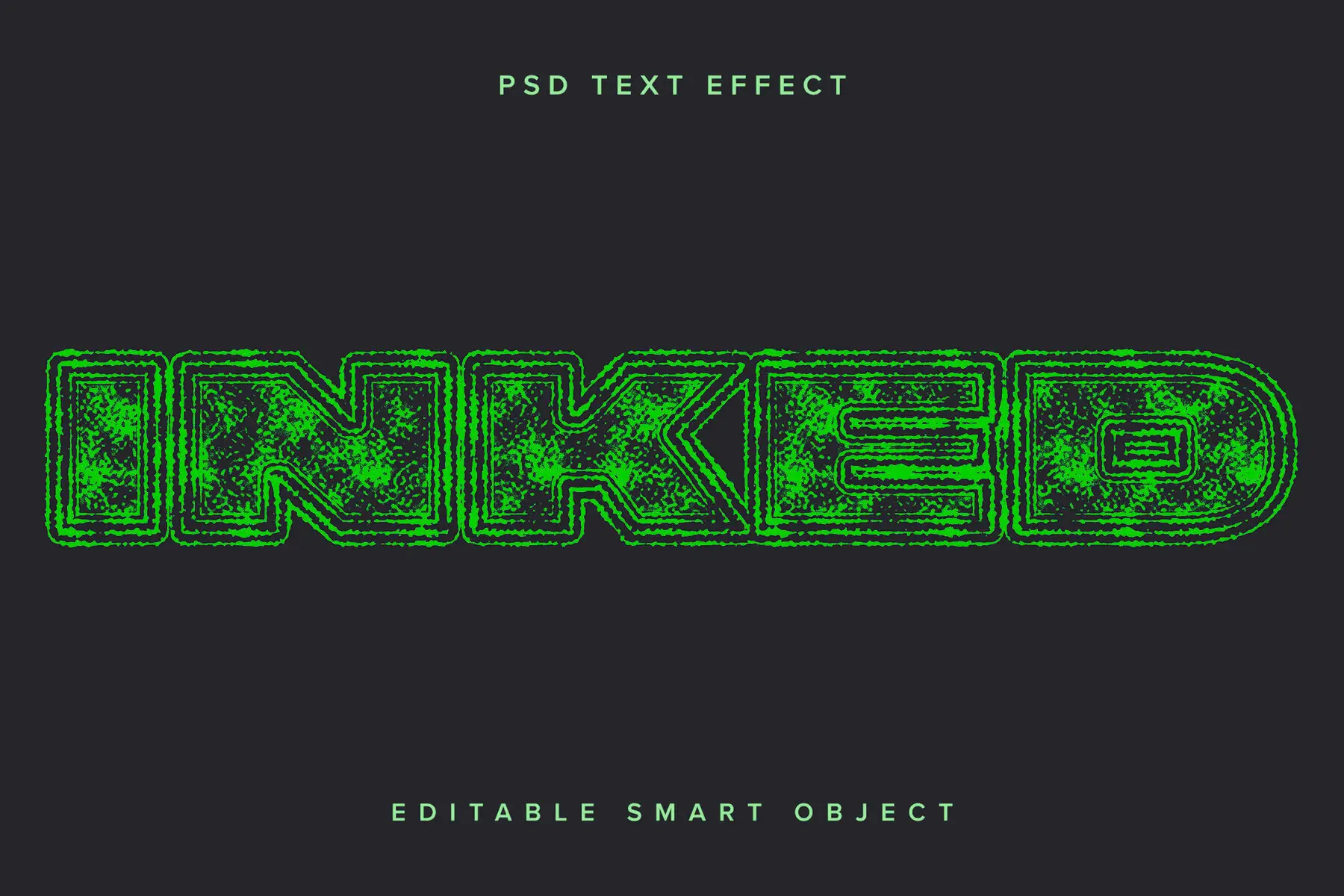 Green Stamped Text Effect Mockup