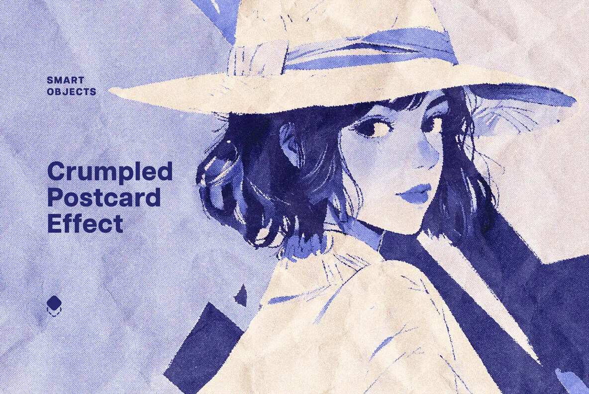 Crumpled Postcard Photo Effect
