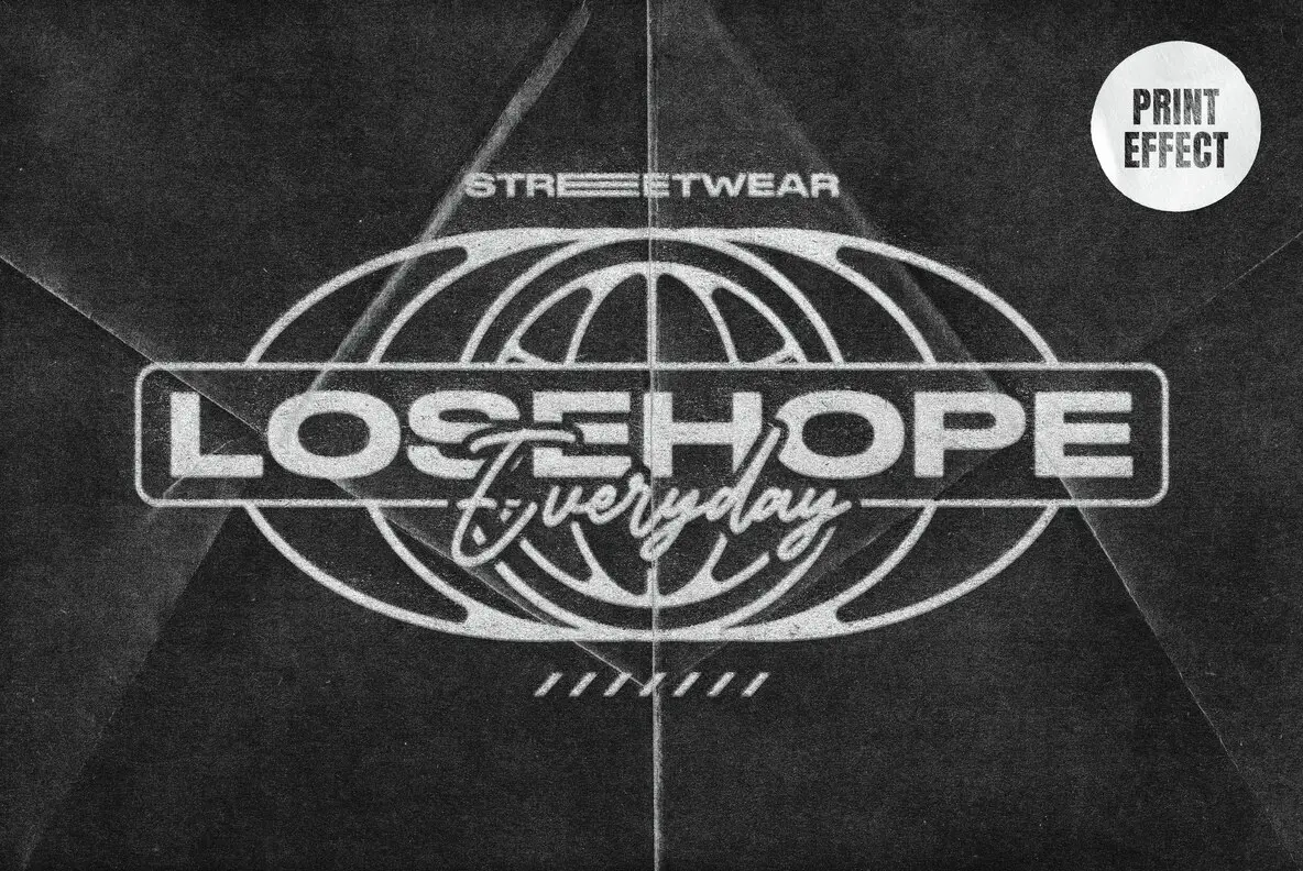 Worn Print Text and Logo Effect
