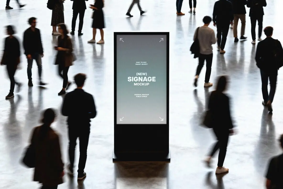 Vertical Digital Signage Mockup
