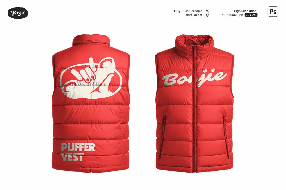 Puffer Vest Mockup