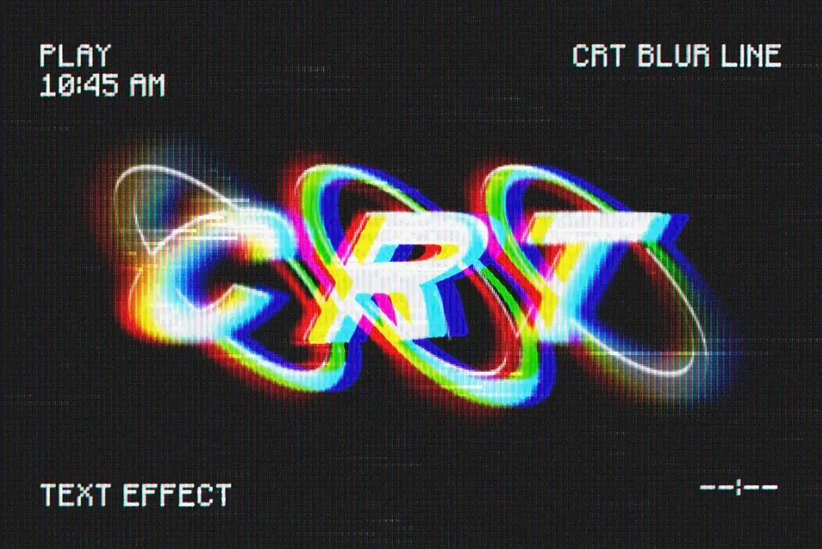 Neon CRT Blurry Text Effect
