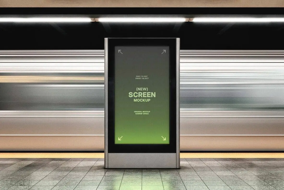 Subway Digital Signage Screen Mockup