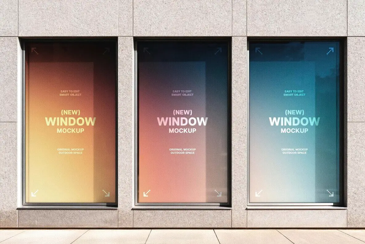 Vertical Storefront Windows Mockup
