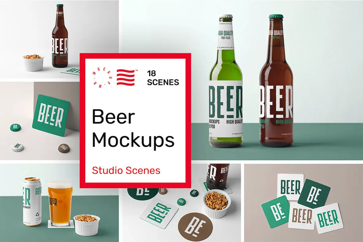 Beer Mockups - Studio Scenes