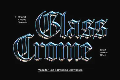 Gothic Glass Chrome Text Effect
