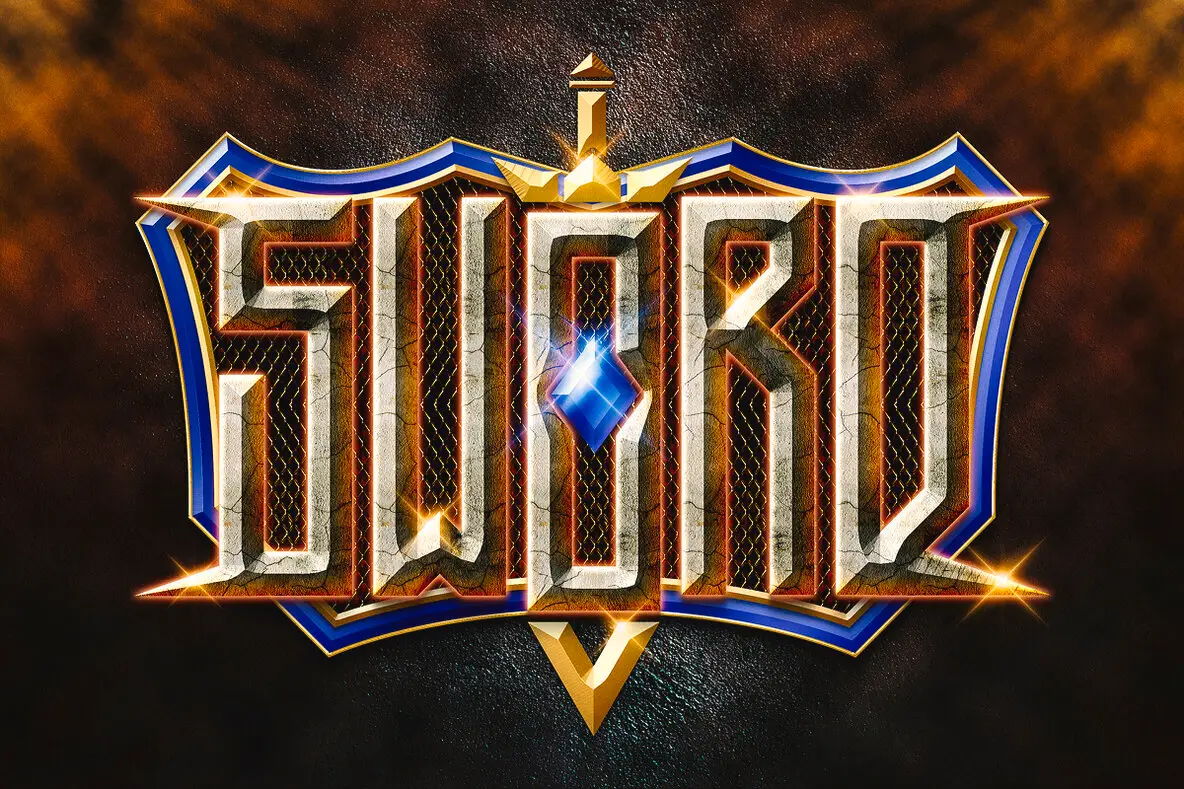 Sword Fantasy Text Effect - Medieval RPG PSD Template