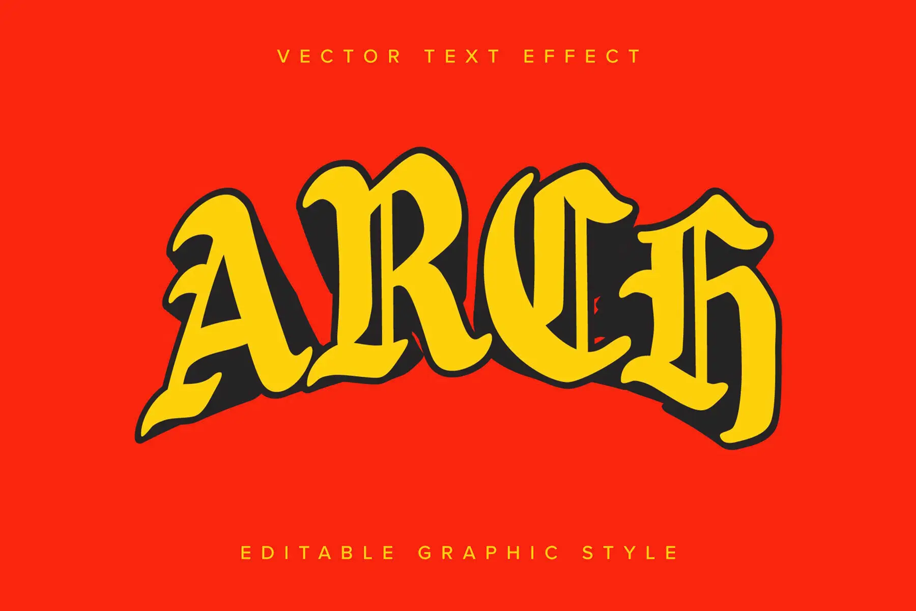 Bold Arch Warp Text Effect Mockup