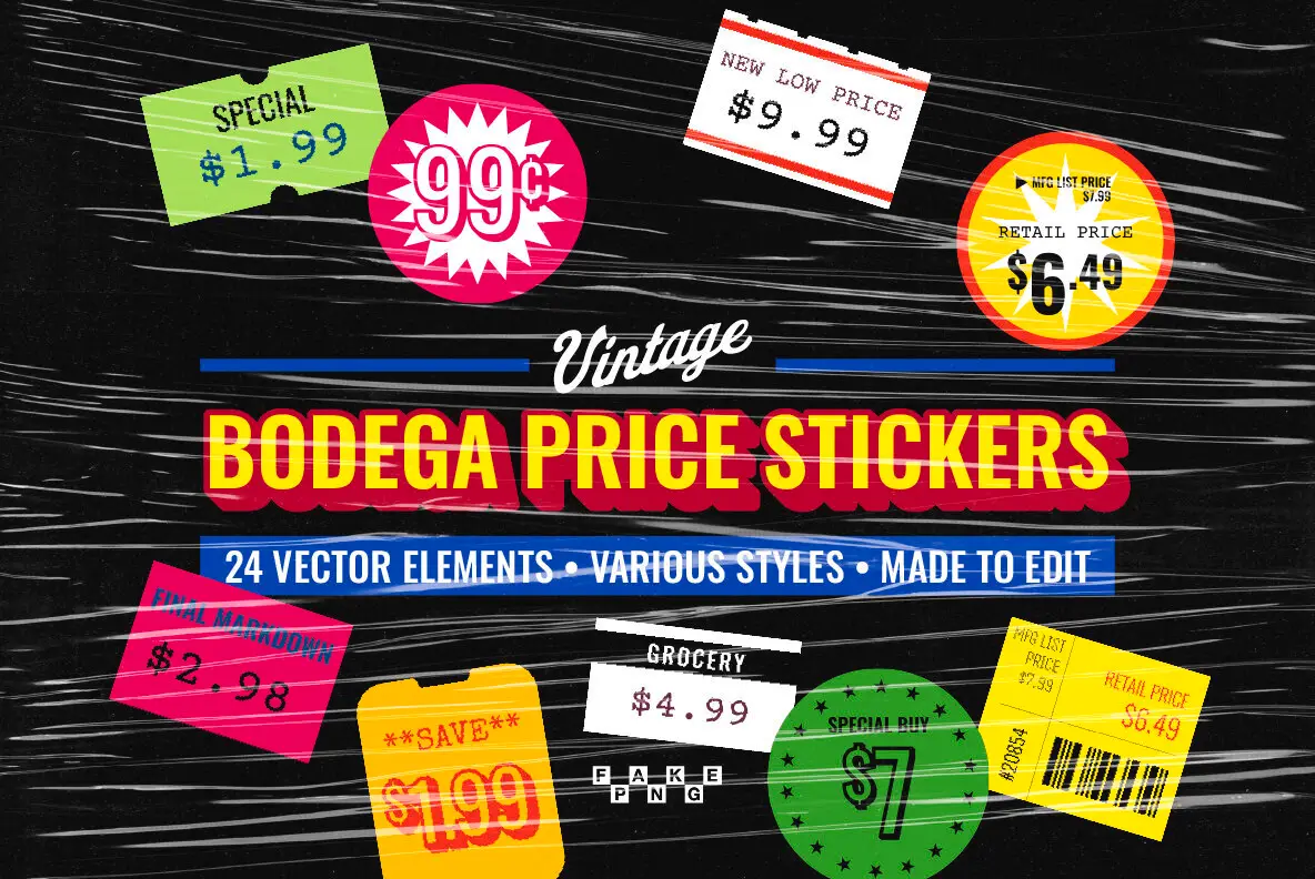 Vintage Bodega Price Stickers