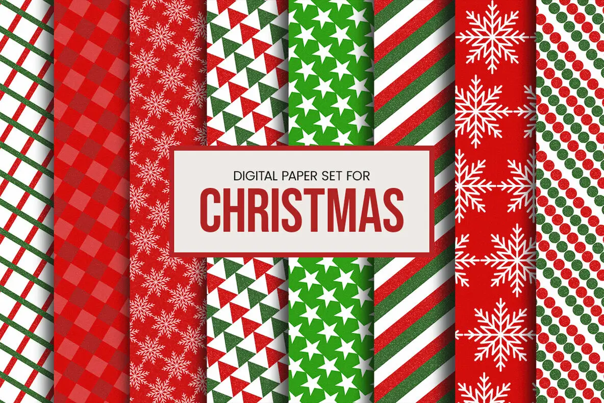 Digital Paper Set for Christmas
