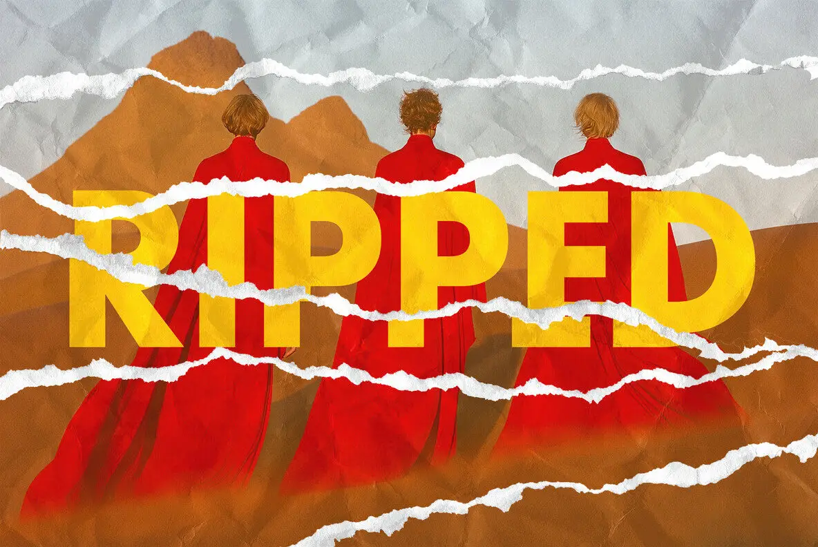 Ripped Collage Paper Photo Effect