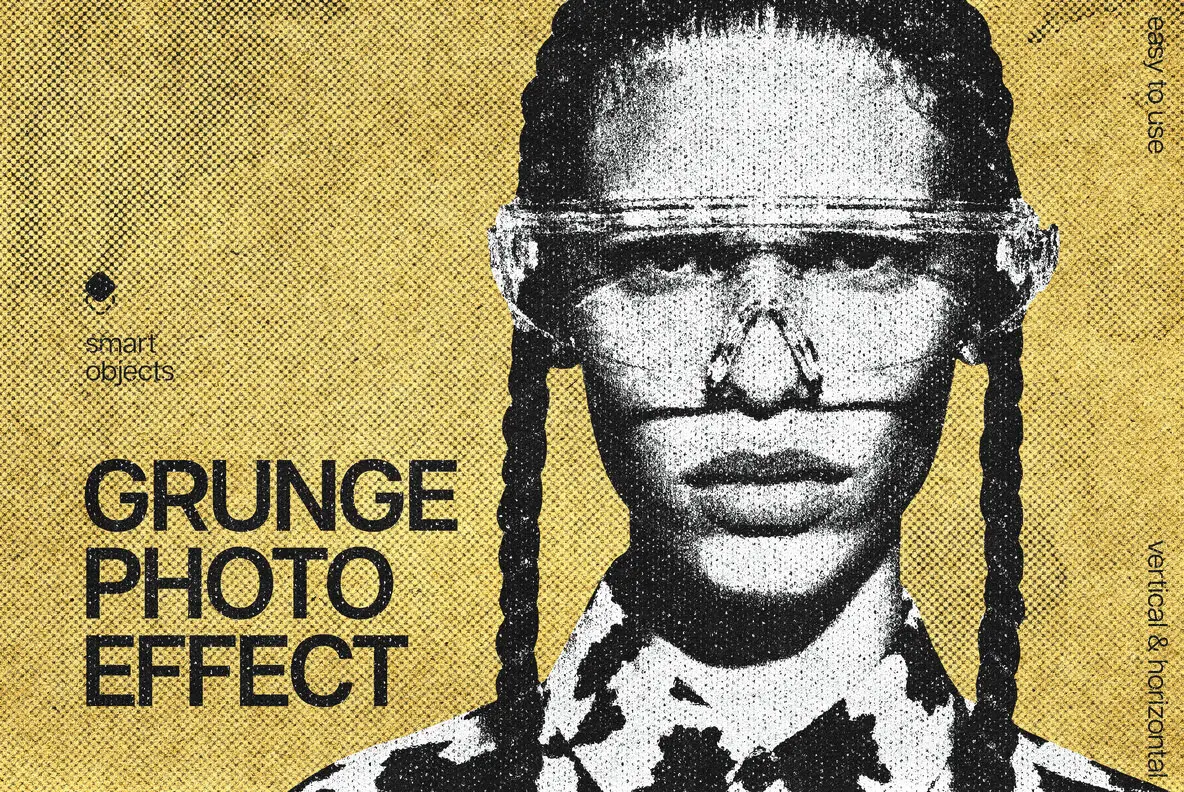 Grunge Halftone Photo Effect