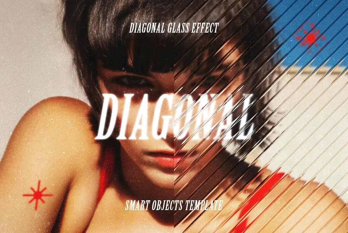 Diagonal Glass Photo Effect