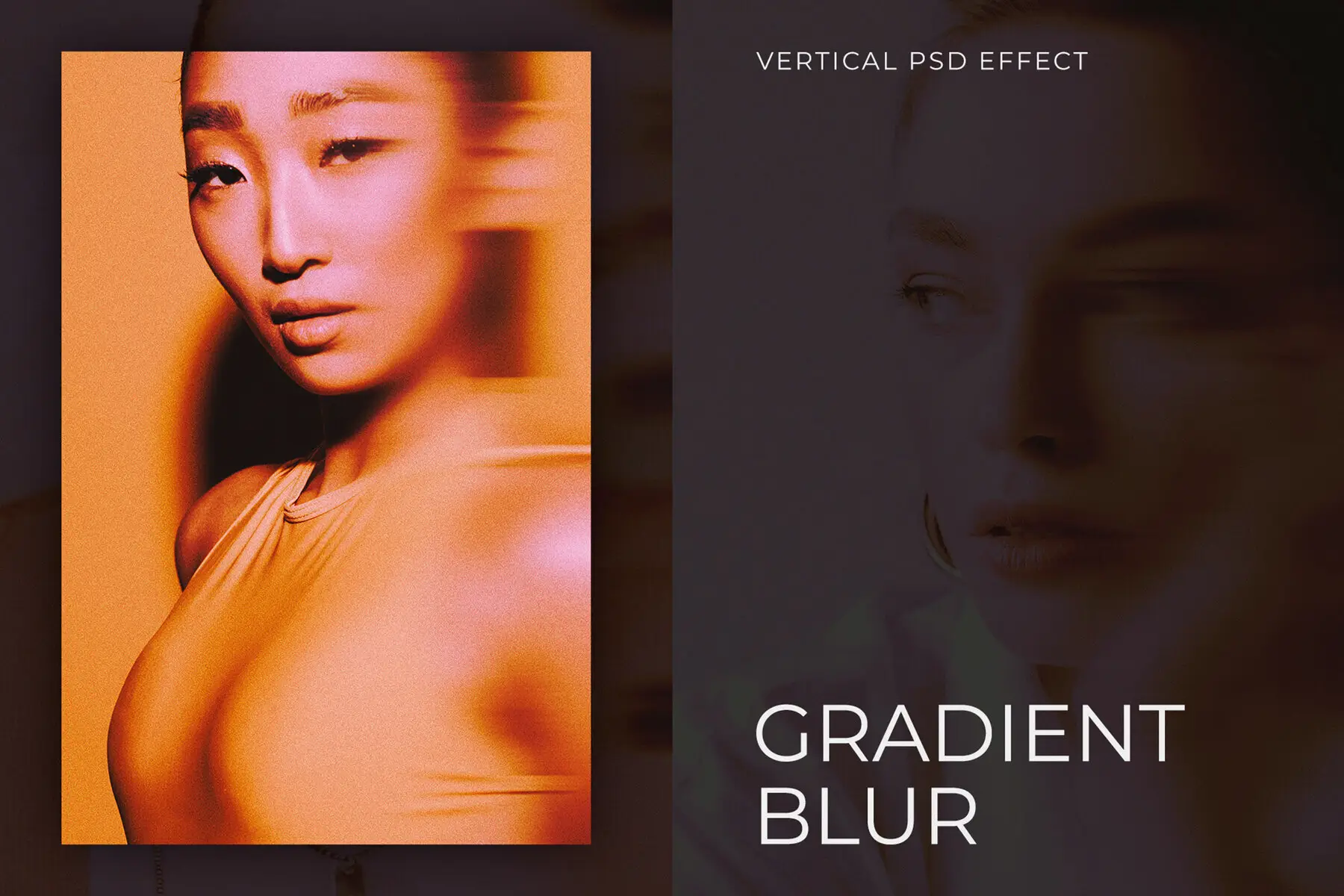 Gradient Smudge Blur Vertical Image Effect Mockup