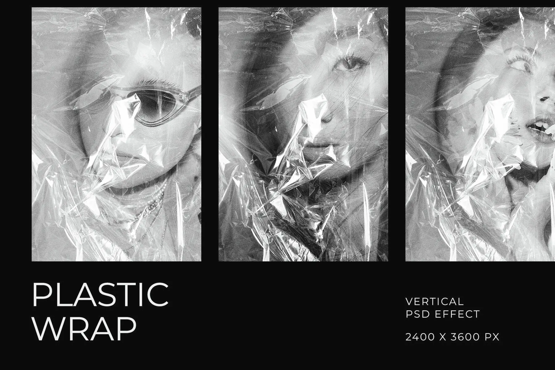 Plastic Overlay Vertical Image Effect Mockup