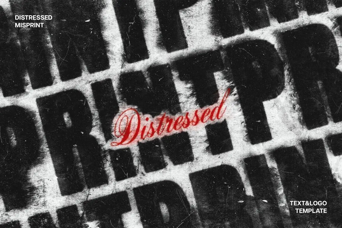 Distressed Misprint Text Effect