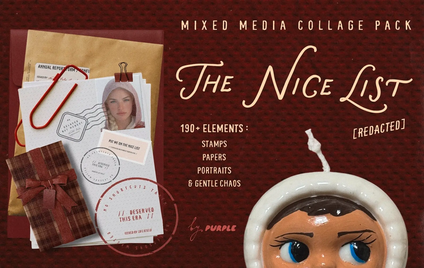 Mixed Media Christmas Collage Pack