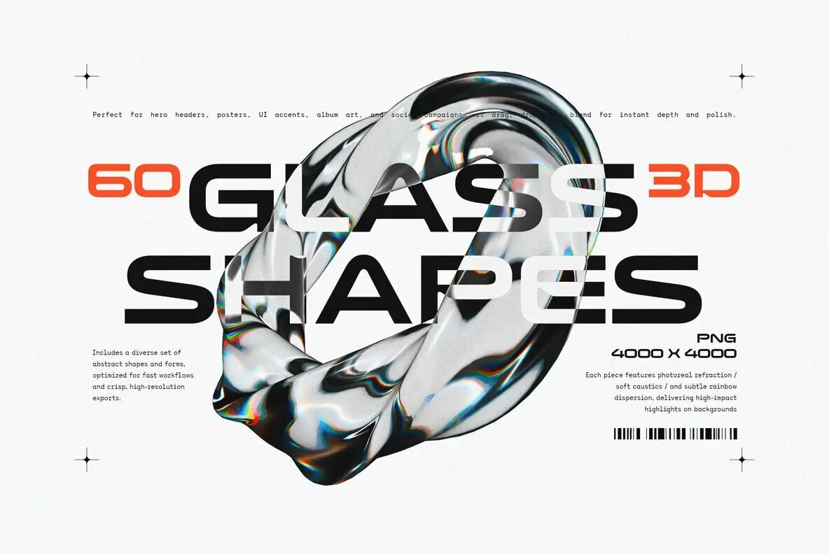 Liquid Glass 3D Shapes