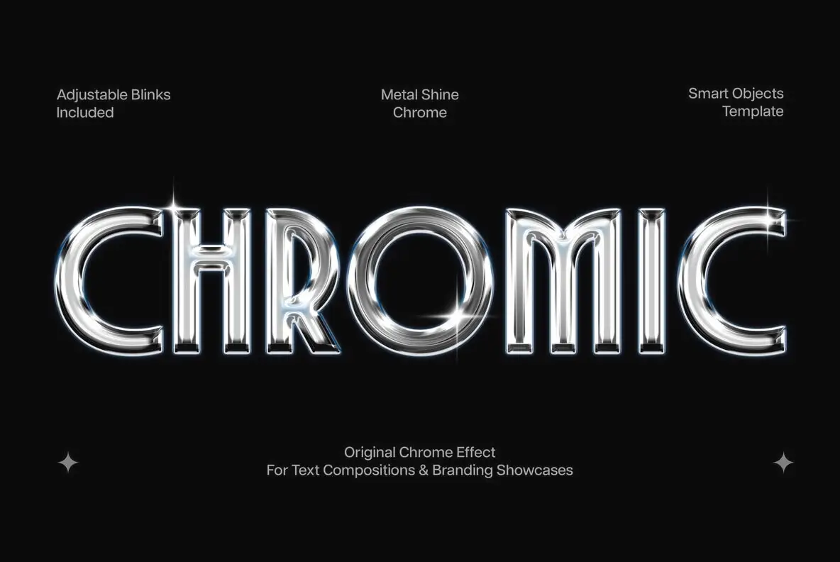 Metal Shine Chrome Text Effect