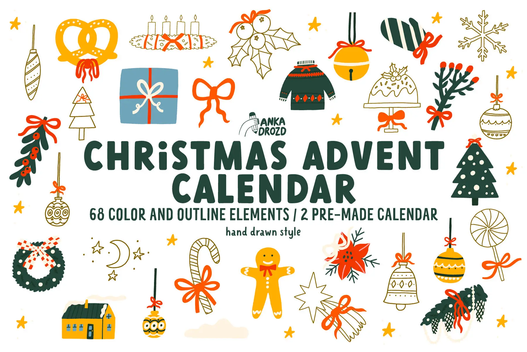 Christmas Advent Calendar Elements