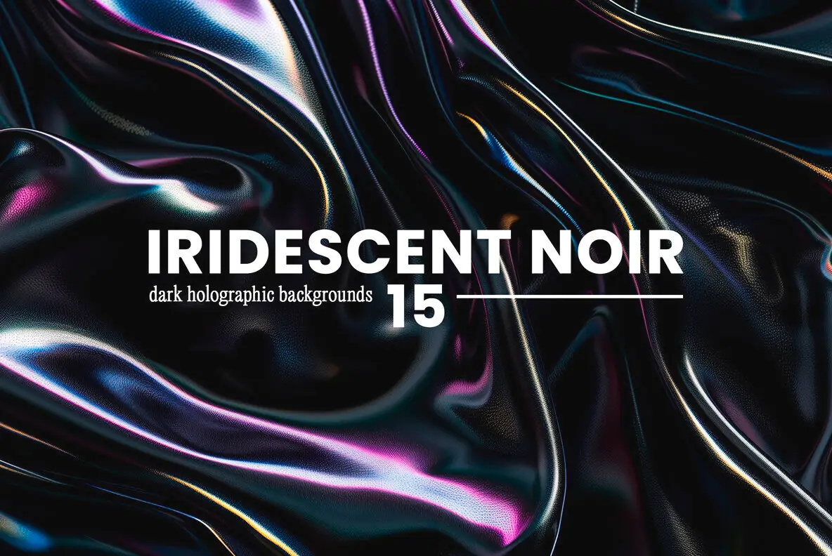 Iridescent Noir — Dark Holographic Backgrounds