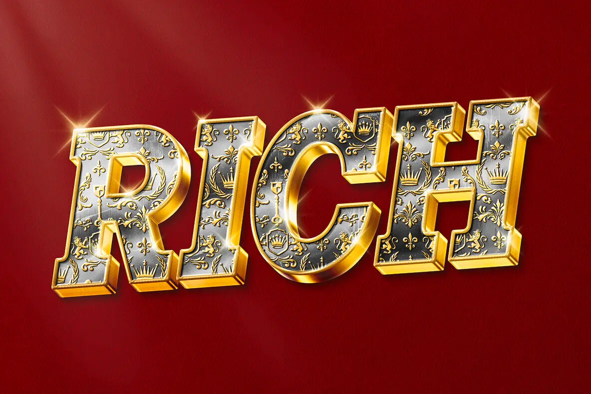 Rich Gold Text Effect - Premium Ornamental Metal PSD Template