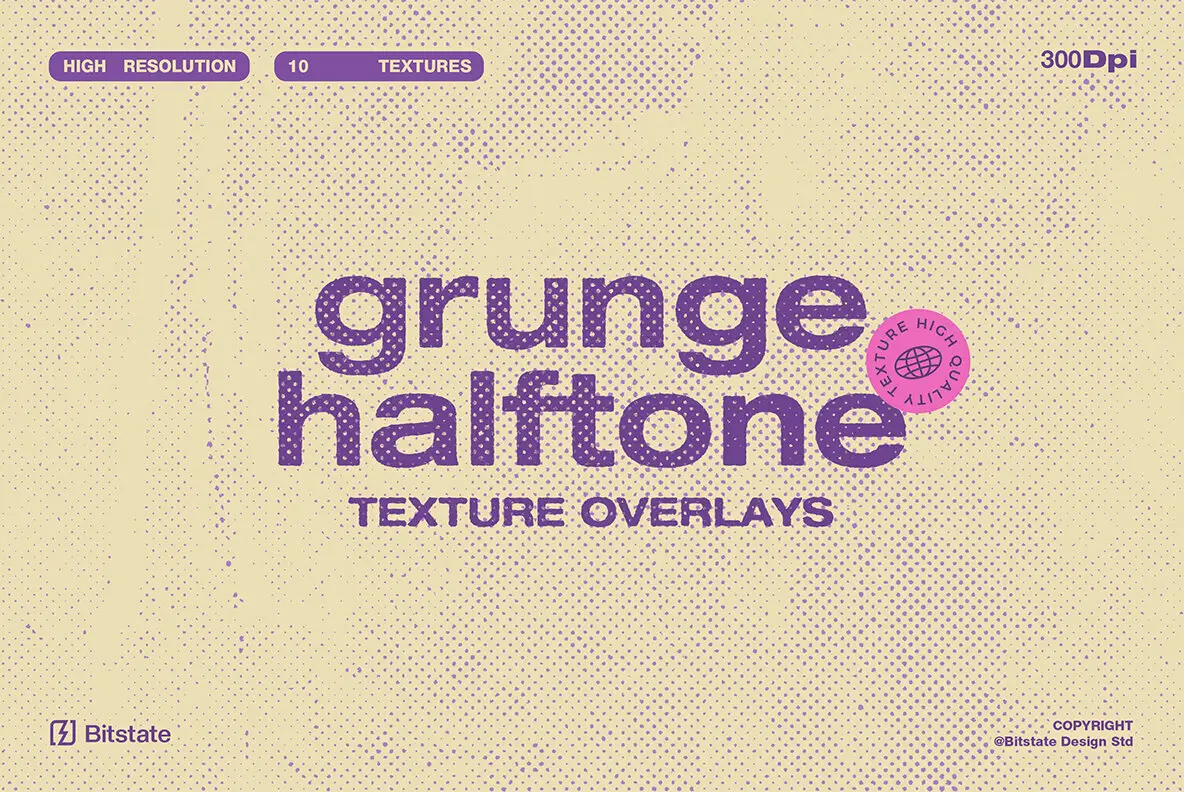 Grunge Halftone Texture Overlays