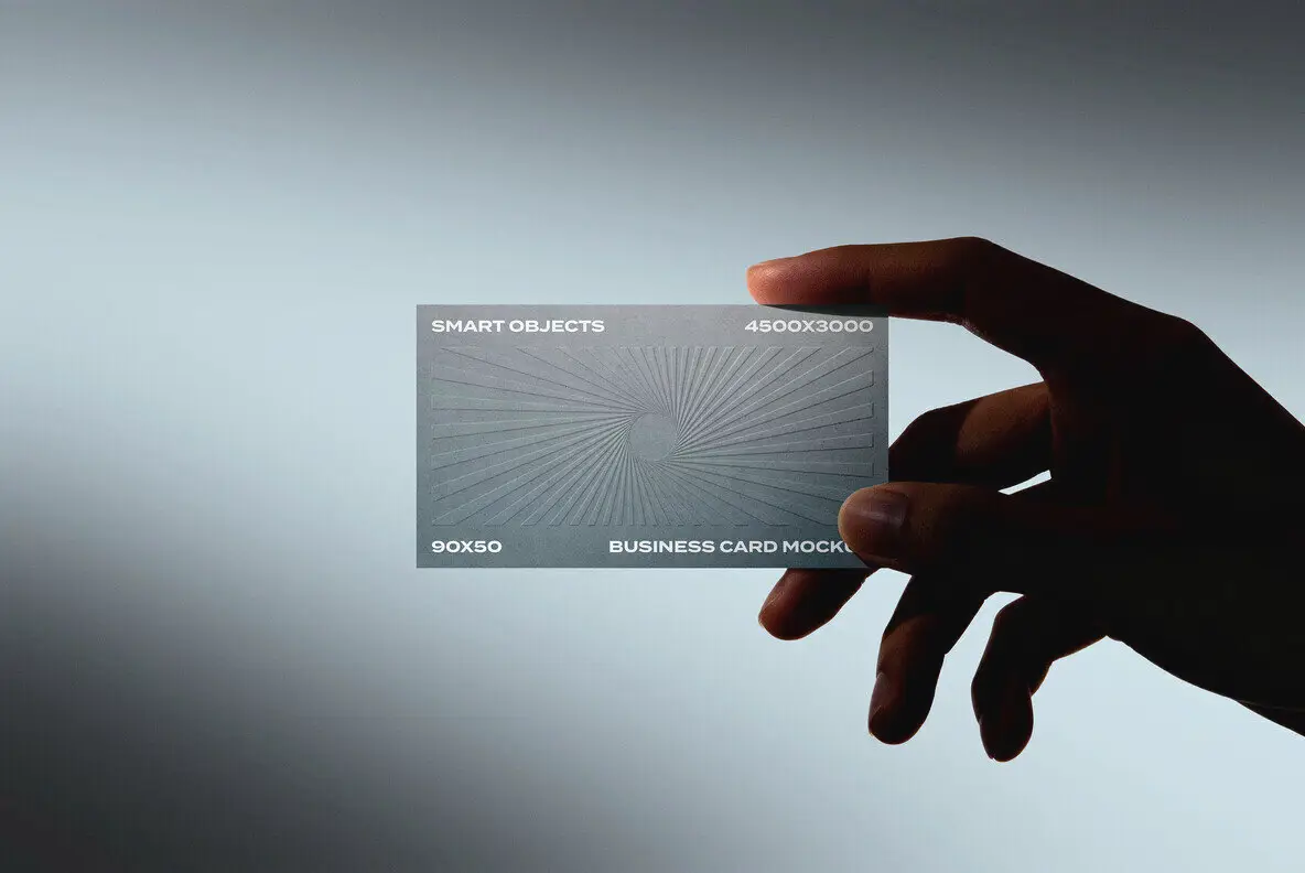 Business Card in Hand Mockup