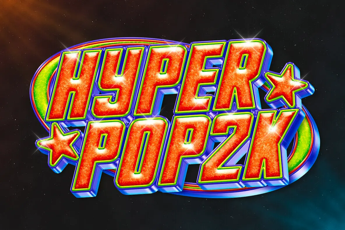 Vibrant Y2K Chrome Text Effect