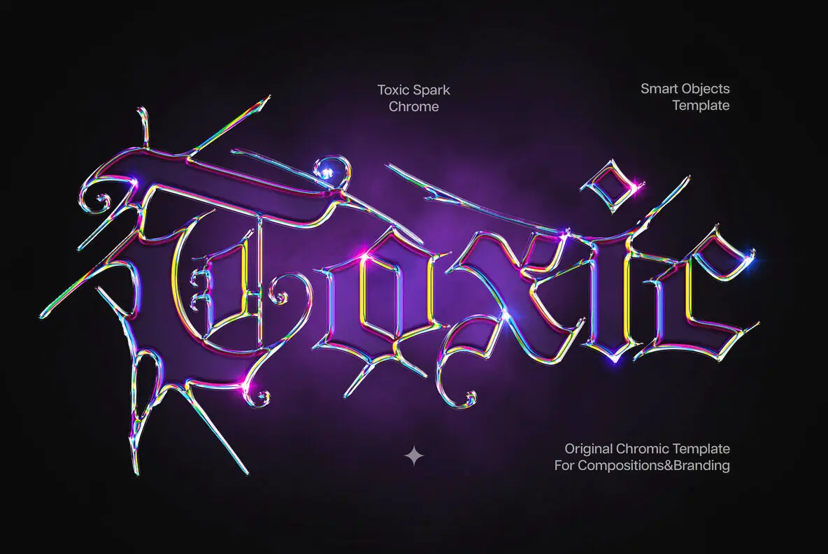 Toxic Spark Chrome Text Effect