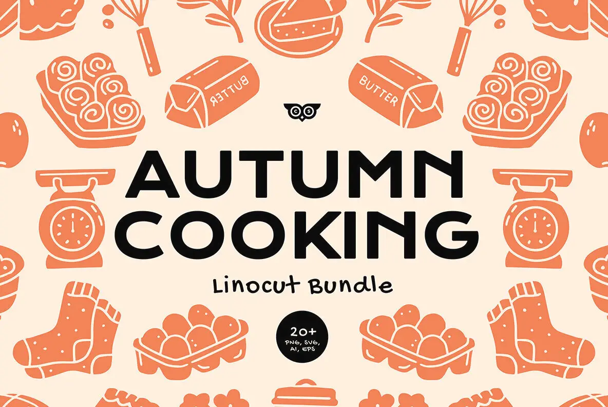 Autumn Cooking Linocut Bundle