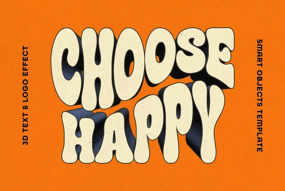 Retro 3D Text and Logo Effect