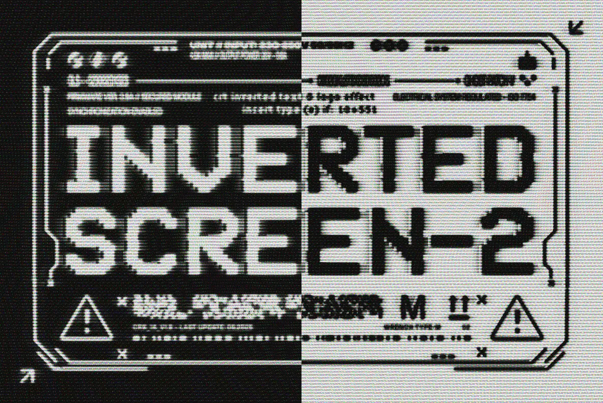 Inverted CRT Screen Text and Logo Effect